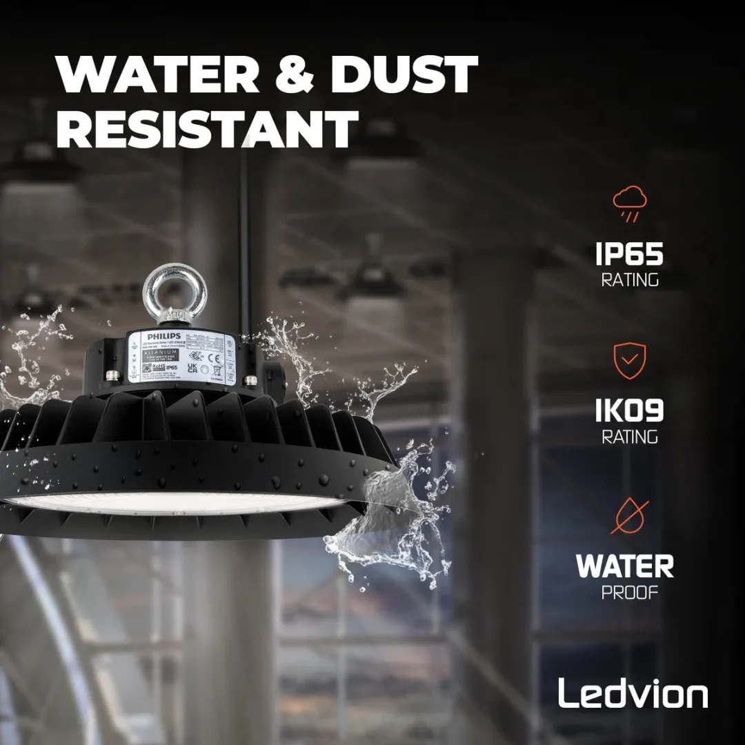 Ledvion LED High Bay 200W - 6500K - 185lm/W IP65 Zwart