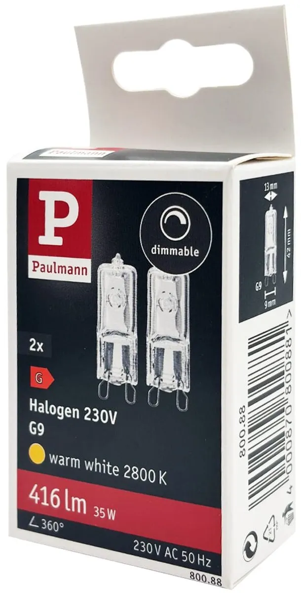 Paulmann Halogeen G9 35W 2800K - 2 Stuks