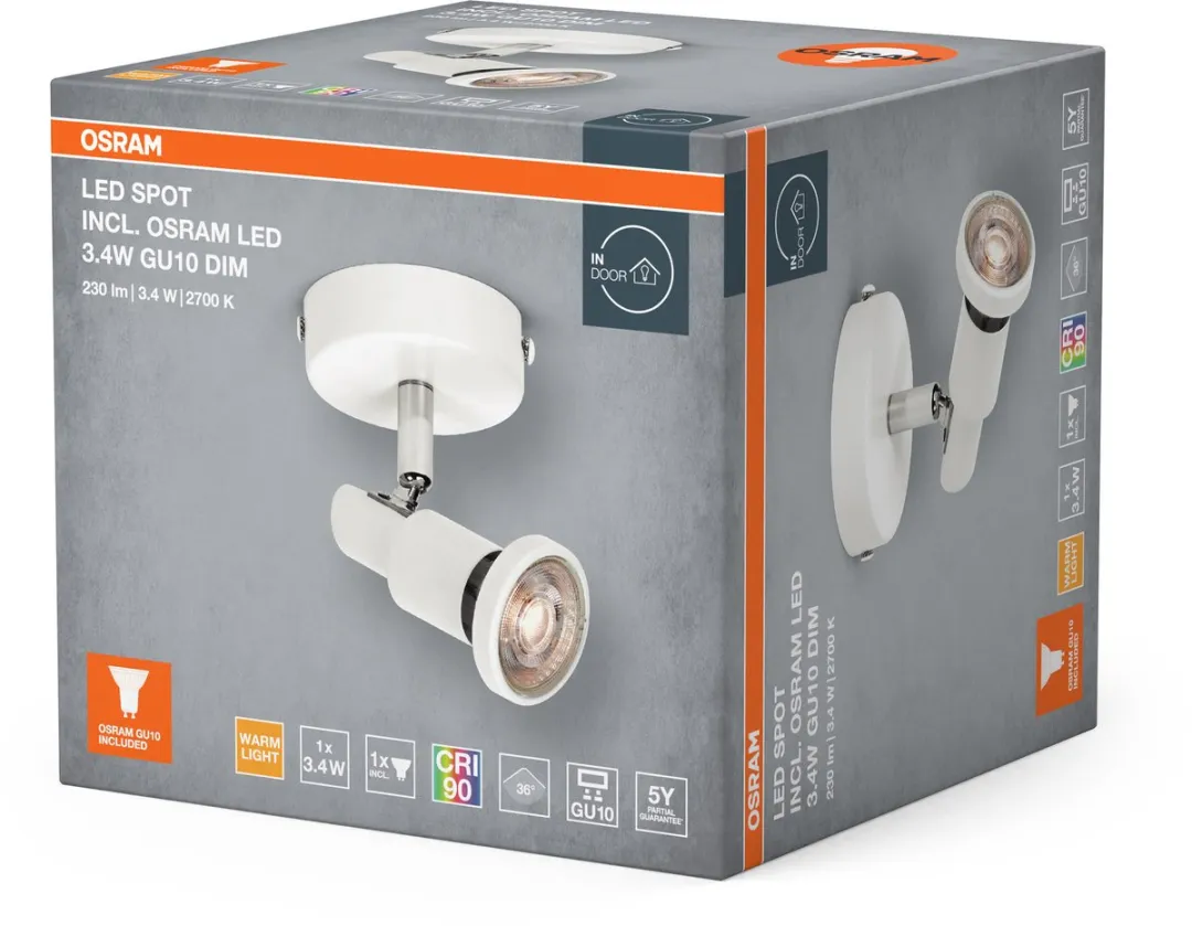 Osram LED Spot GU10 3,4W 230lm Warm Wit - CRI 90 - afbeelding 6 van 6
