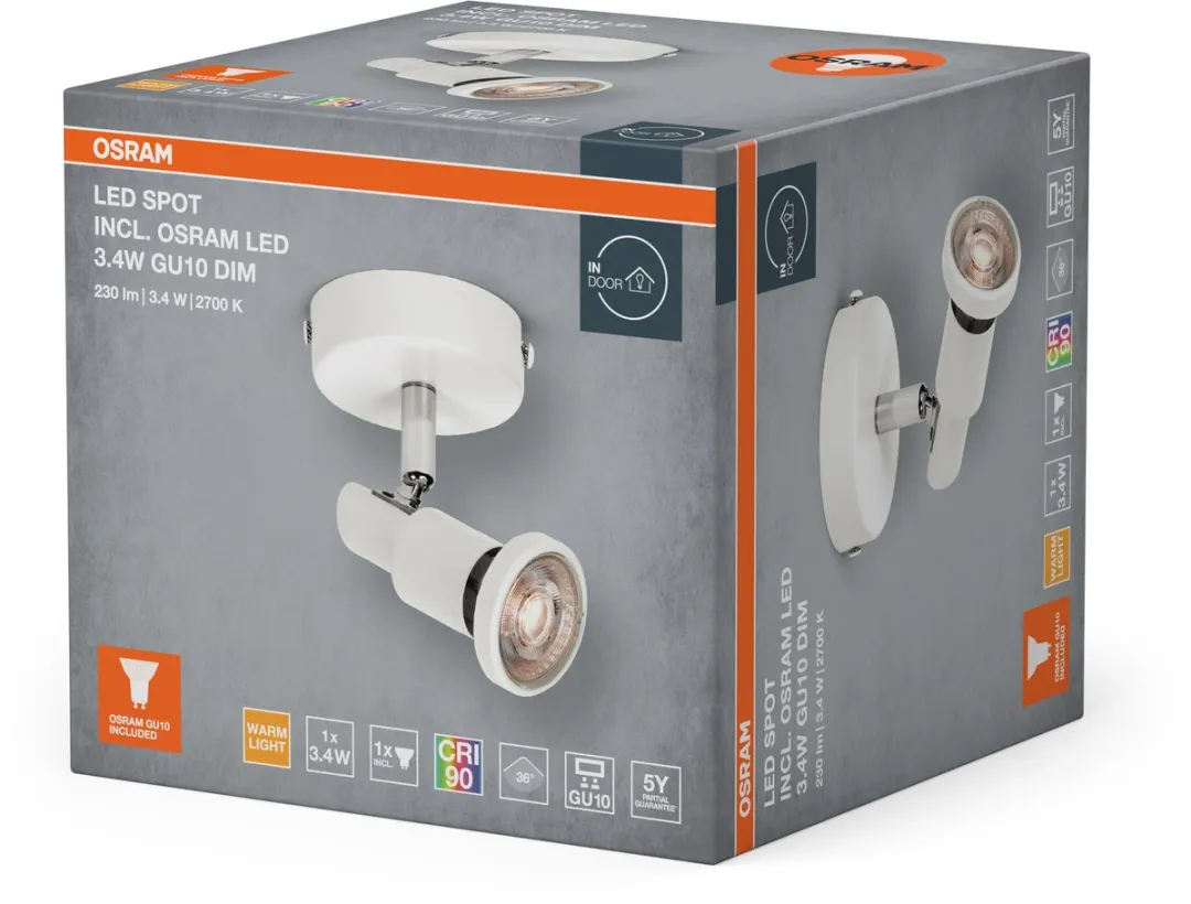 Osram LED Spot GU10 3,4W 230lm Warm Wit - CRI 90