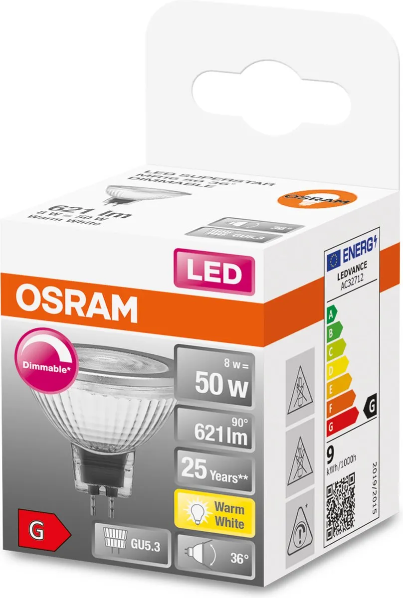 Osram LED Spot GU5.3 8W 621lm Warm Wit Dimbaar