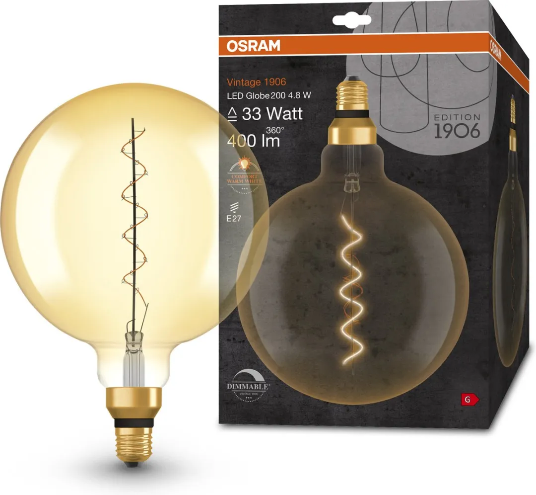 Osram LED Globe E27 4.8W Warmwit - Ø20cm