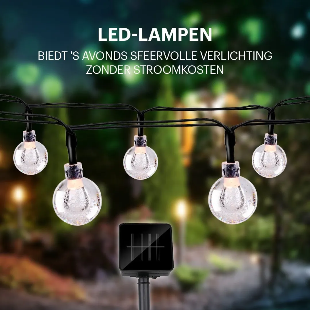 Grundig Solar Lichtslinger 6,9m - 50 LED Bollen - Zwart - afbeelding 6 van 6