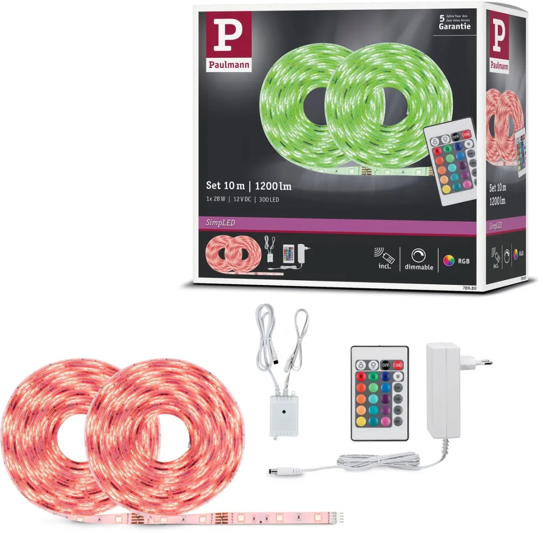Paulmann SimpLED LED Strip RGB 10m - 28W - 30 LEDs/m