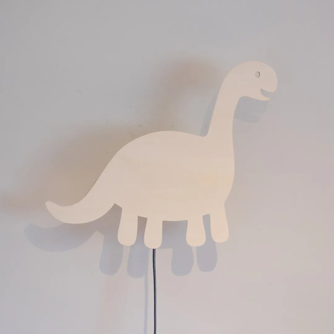 TreeToys Houten Wandlamp Dino - 1 Lichtpunt