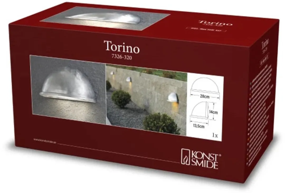 Konstsmide Torino Wandlamp Buiten E27 - IP23 - Ø30cm