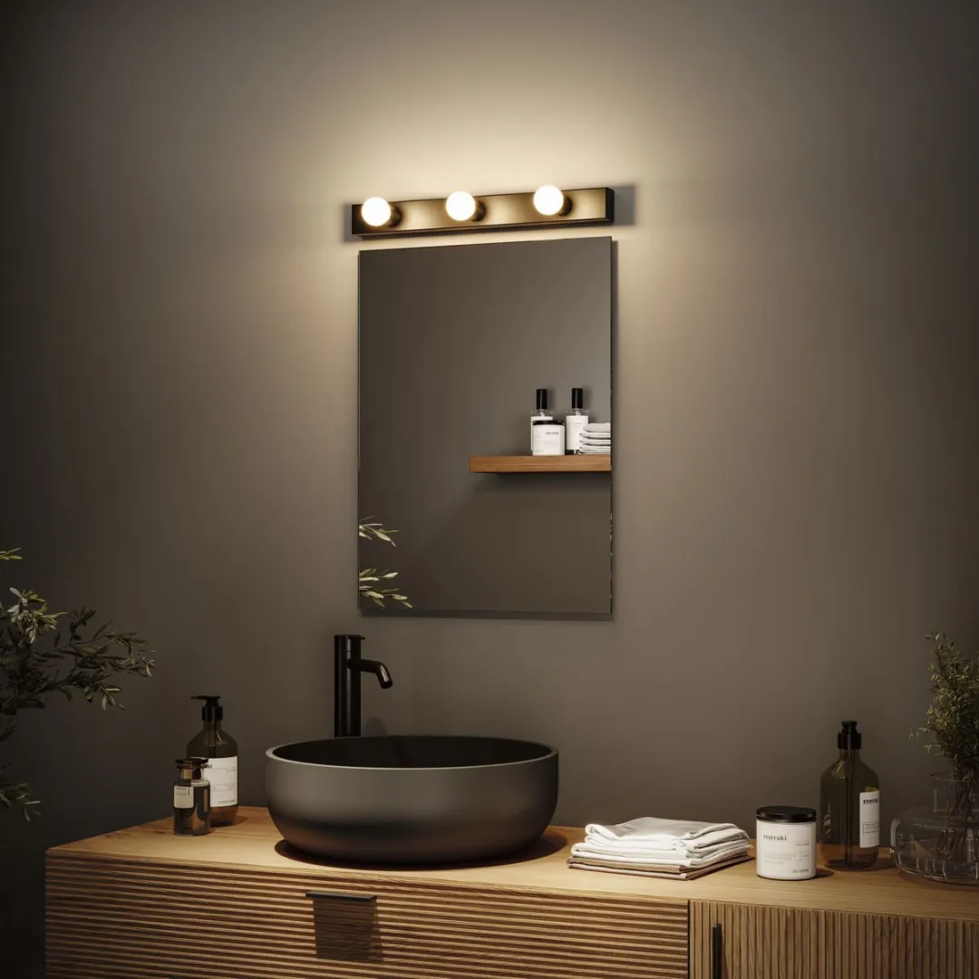 Paulmann Regula II LED Spiegelverlichting 3-vlammig - 3x470lm - IP44 - Zwart/Opaal