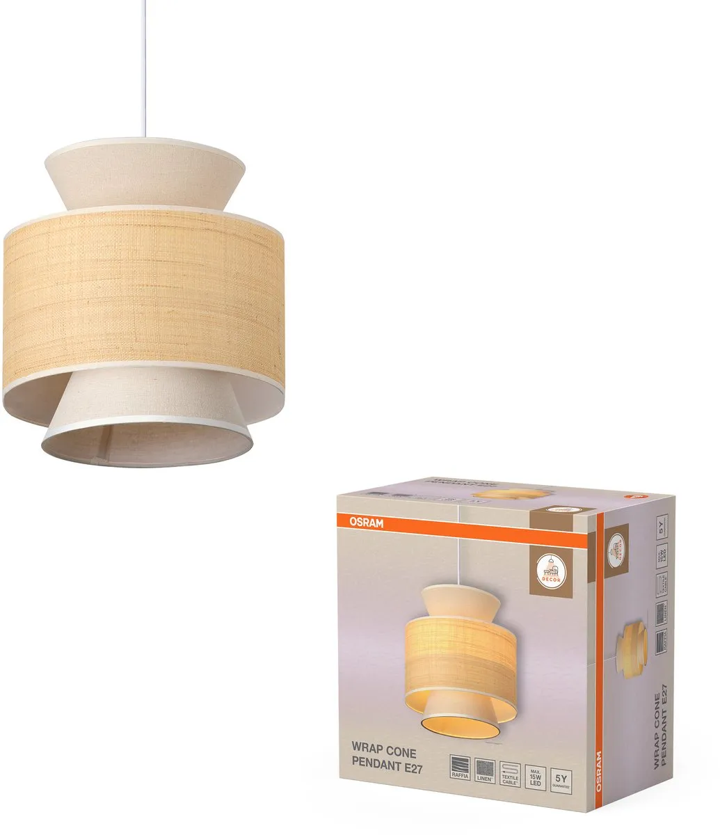 Osram Decor Wrap Kegel Hanglamp E27 - 350mm Beige