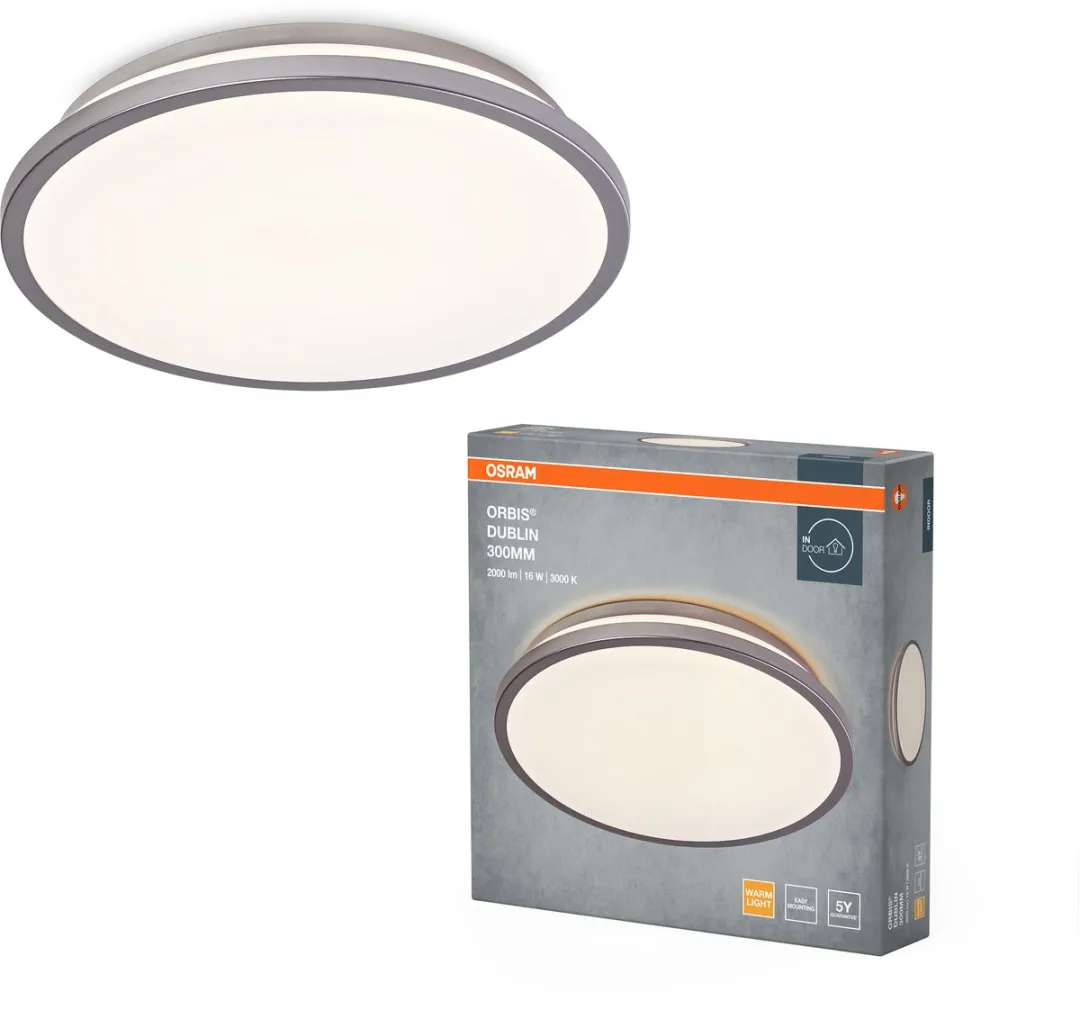 Osram Orbis Dublin LED Plafondlamp 300mm - 16W 2000lm - Zilver