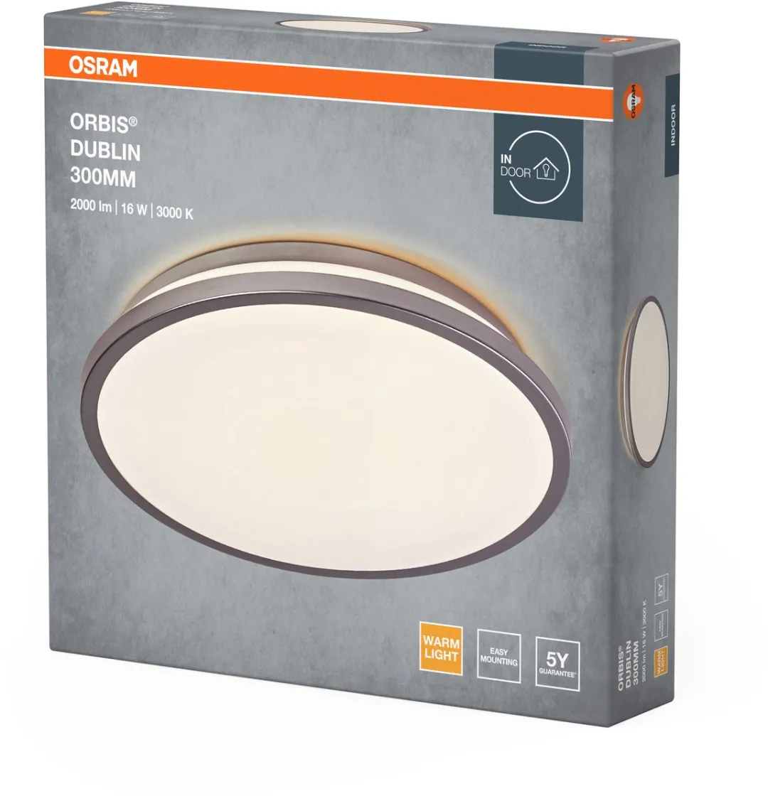 Osram Orbis Dublin LED Plafondlamp 300mm - 16W 2000lm - Zilver