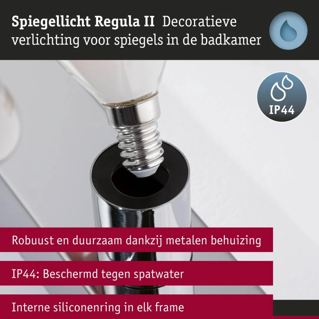 Paulmann Regula II LED-spiegellamp 3-vlammig - 3x470lm - Chroom/Opaal