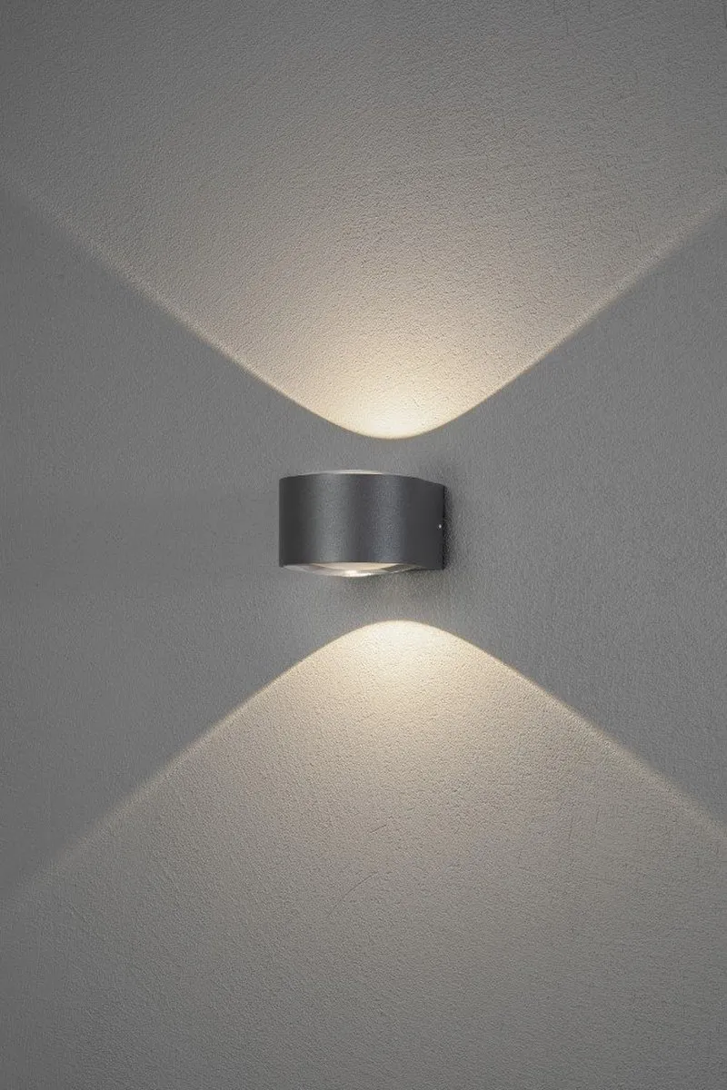 Konstsmide Wandlamp Up/Down Antraciet 2x6W Warmwit