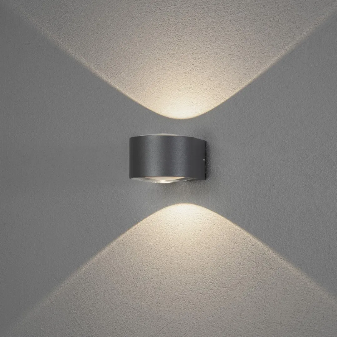 Konstsmide Wandlamp Up/Down Antraciet 2x6W Warmwit