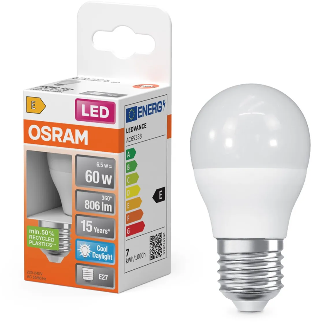 Osram LED Miniball 7.5W E27 - 6500K Mat Wit