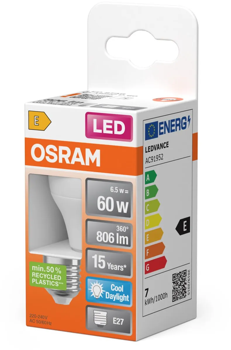Osram LED Miniball 7.5W E27 - 6500K Mat Wit - afbeelding 6 van 6