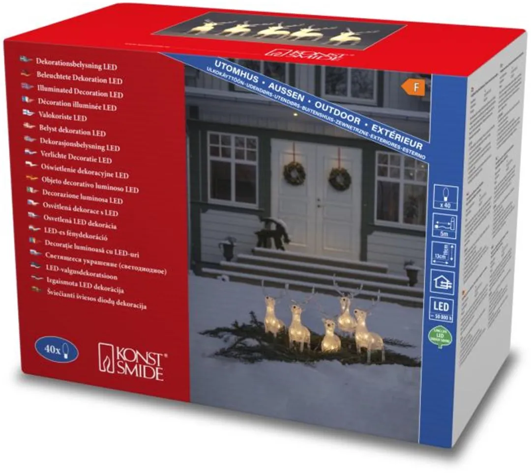 Konstsmide Rendier Lichtsnoer - 5 Stuks - Warm Wit