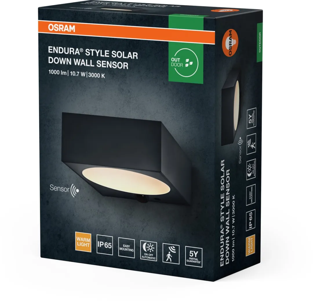 Osram Endura Style Solar Wandlamp 10,7W - Donkergrijs