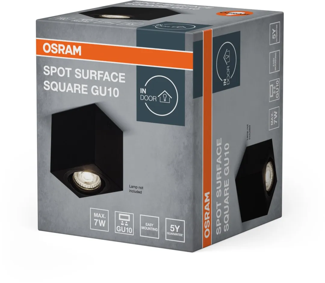 Osram Spot Surface Square GU10 Plafondspot - Zwart