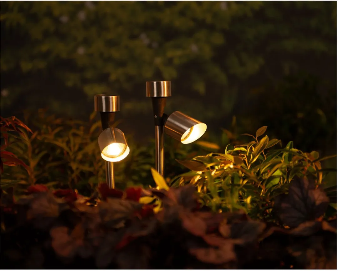 Lumineo Solar Tuinspot Ø23.5cm RVS - 1W Wit