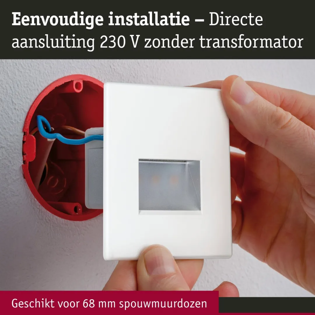 Paulmann Edge LED Wandinbouwlampen Set - 3x 1,2W 2700K Wit Mat - afbeelding 6 van 6