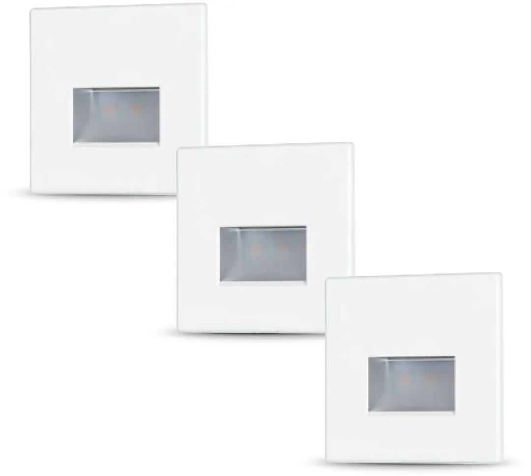 Paulmann Edge LED Wandinbouwlampen Set - 3x 1,2W 2700K Wit Mat