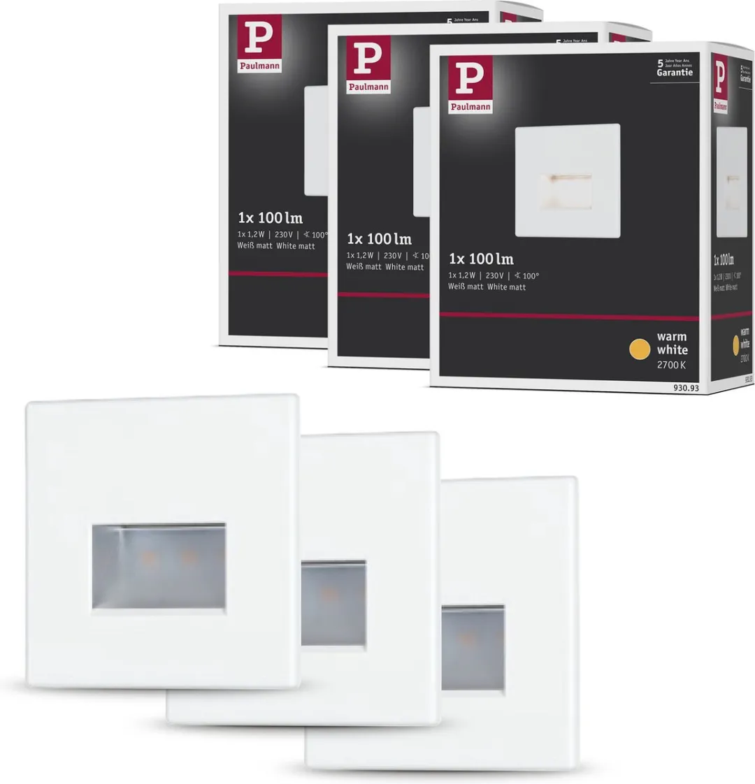 Paulmann Edge LED Wandinbouwlampen Set