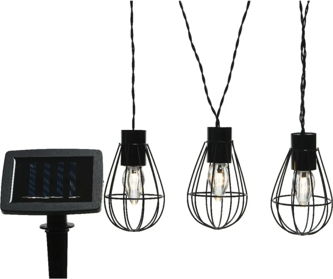 Lumineo Solar Lichtsnoer 8 Lampjes - 350cm - Zwart