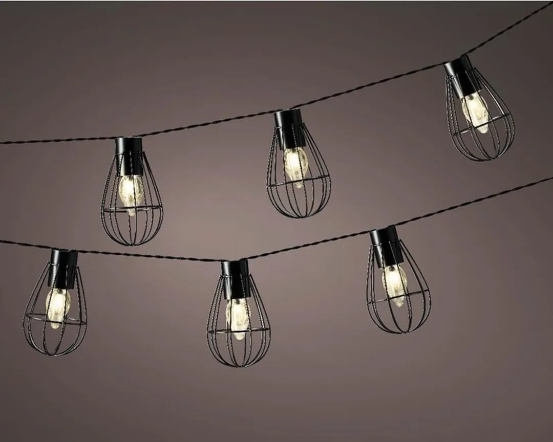 Lumineo Solar Lichtsnoer 8 Lampjes - 350cm - Zwart