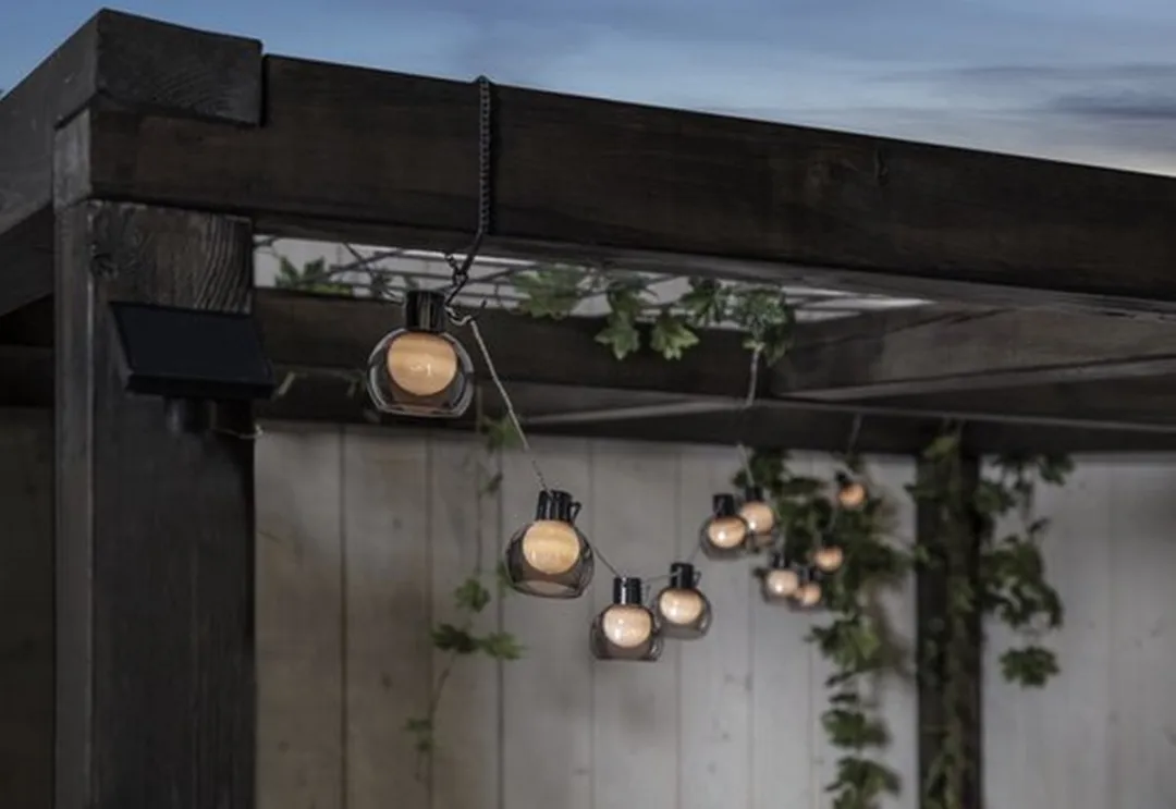 Star Trading Solar Lichtketting Smoky 10 Bollen - Rookglas - afbeelding 6 van 6