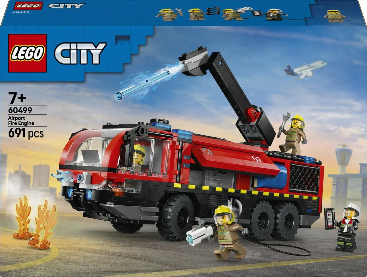 LEGO City Luchthaven Brandweerauto - 691 Stukken - 4 Minifiguren - Multicolor