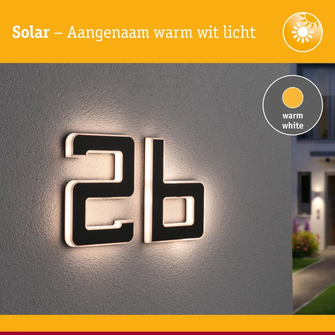 Paulmann Solar LED-Huisnummerverlichting Letter B - 3000K 6lm - Zwart