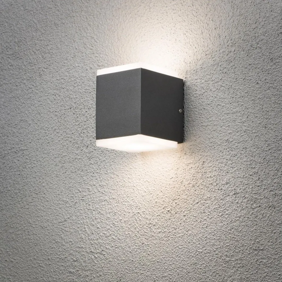 Konstsmide Monza Wandspot 2x - 10,5cm - Antraciet