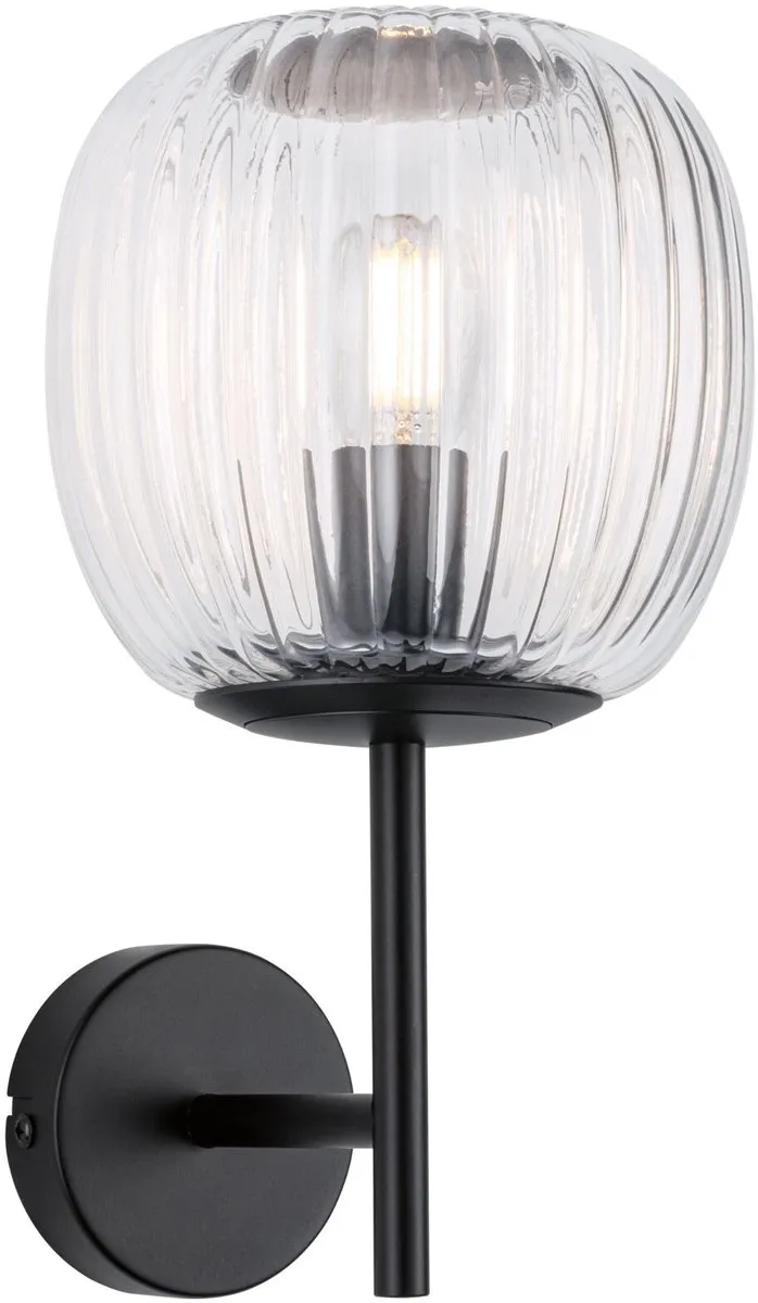 Paulmann Selection Bathroom Wandlamp Ruya IP44 E14 - Glas, Zwart mat