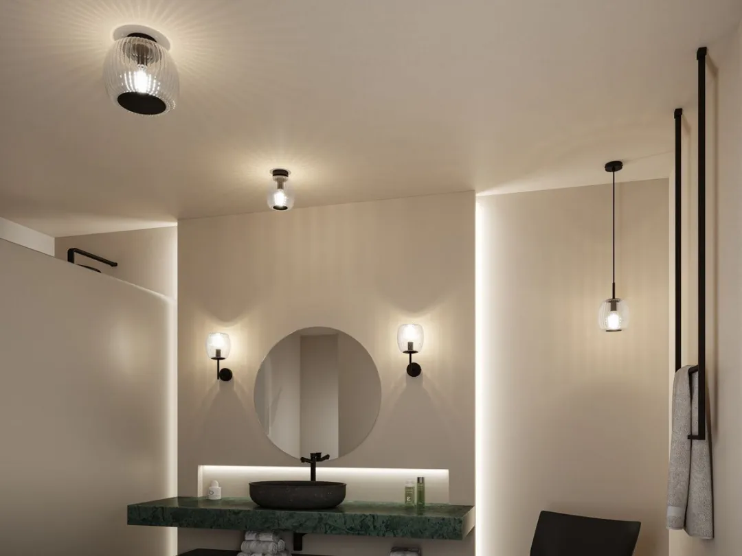 Paulmann Selection Bathroom Wandlamp Ruya IP44 E14 - Glas, Zwart mat