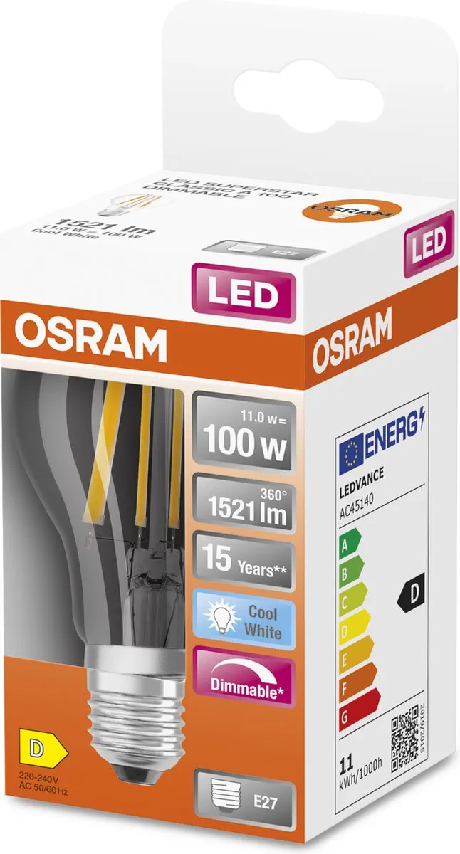 Osram LED-lamp E27 11W 4000K Neutraalwit - Koel wit