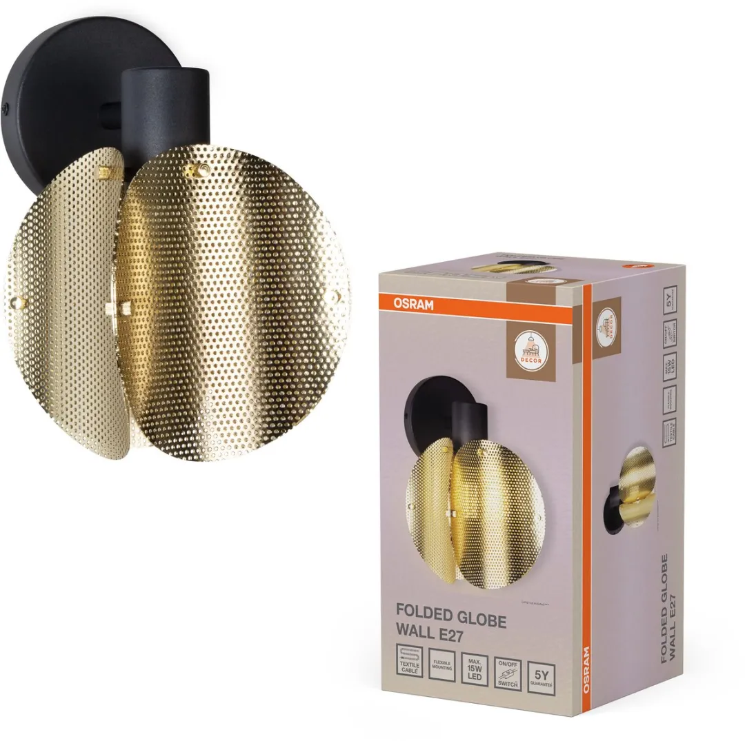 Osram Decor Folded Globe Wandlamp E27 - Goud