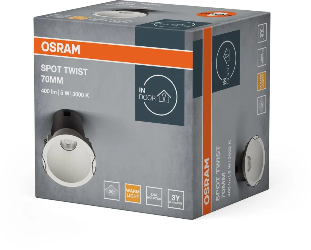 Osram Spot Twist Inbouwdownlight 5W 400lm - 70mm - Wit