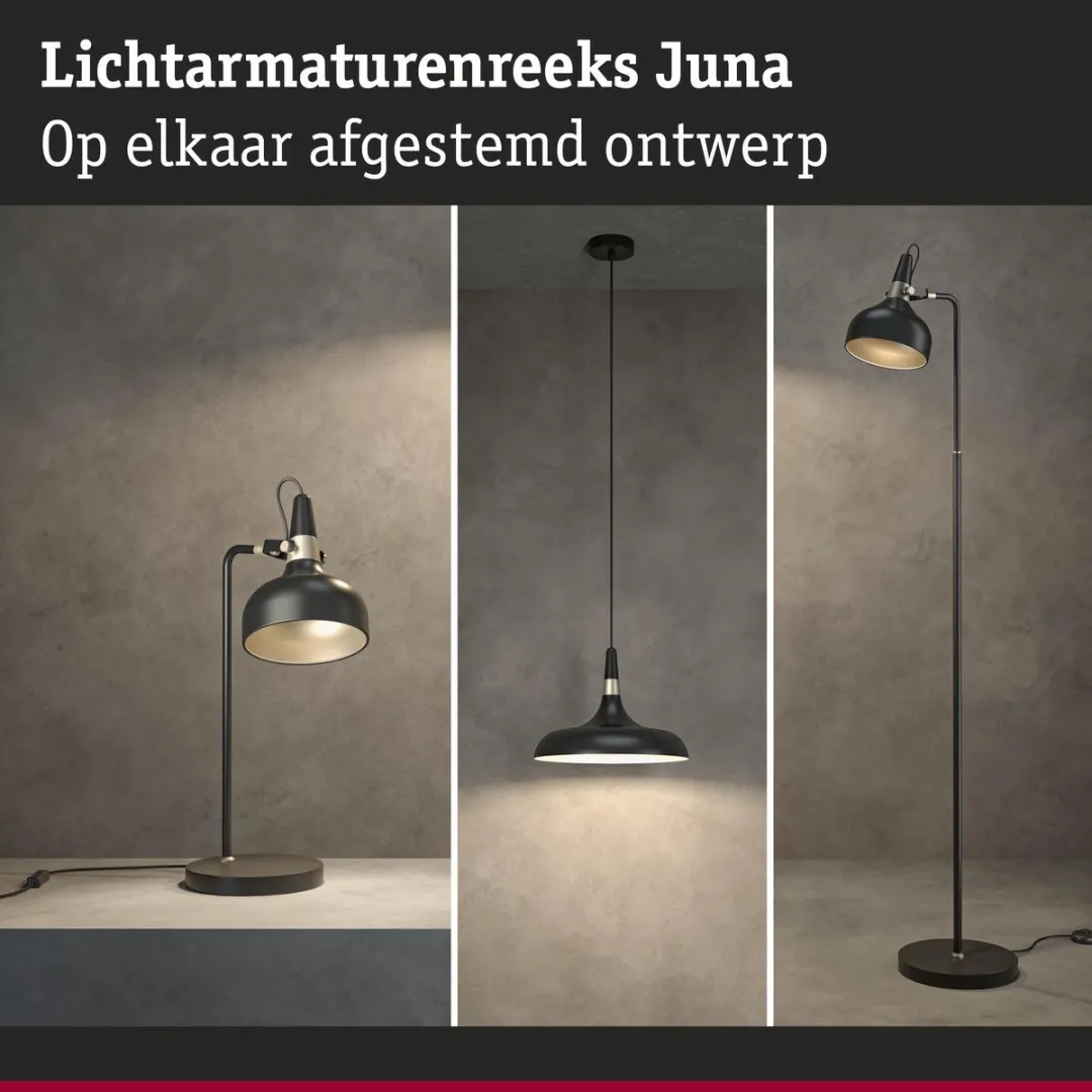 Paulmann Juna Staande Lamp E14 - 20W - Zwart mat/Champagne Metaal