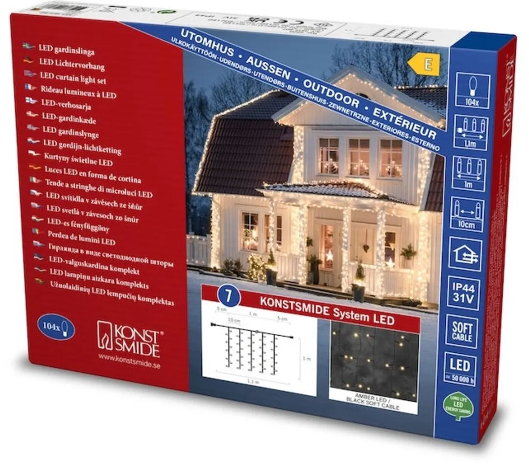 Konstsmide Lichtgordijn 104 LED Amber 1m