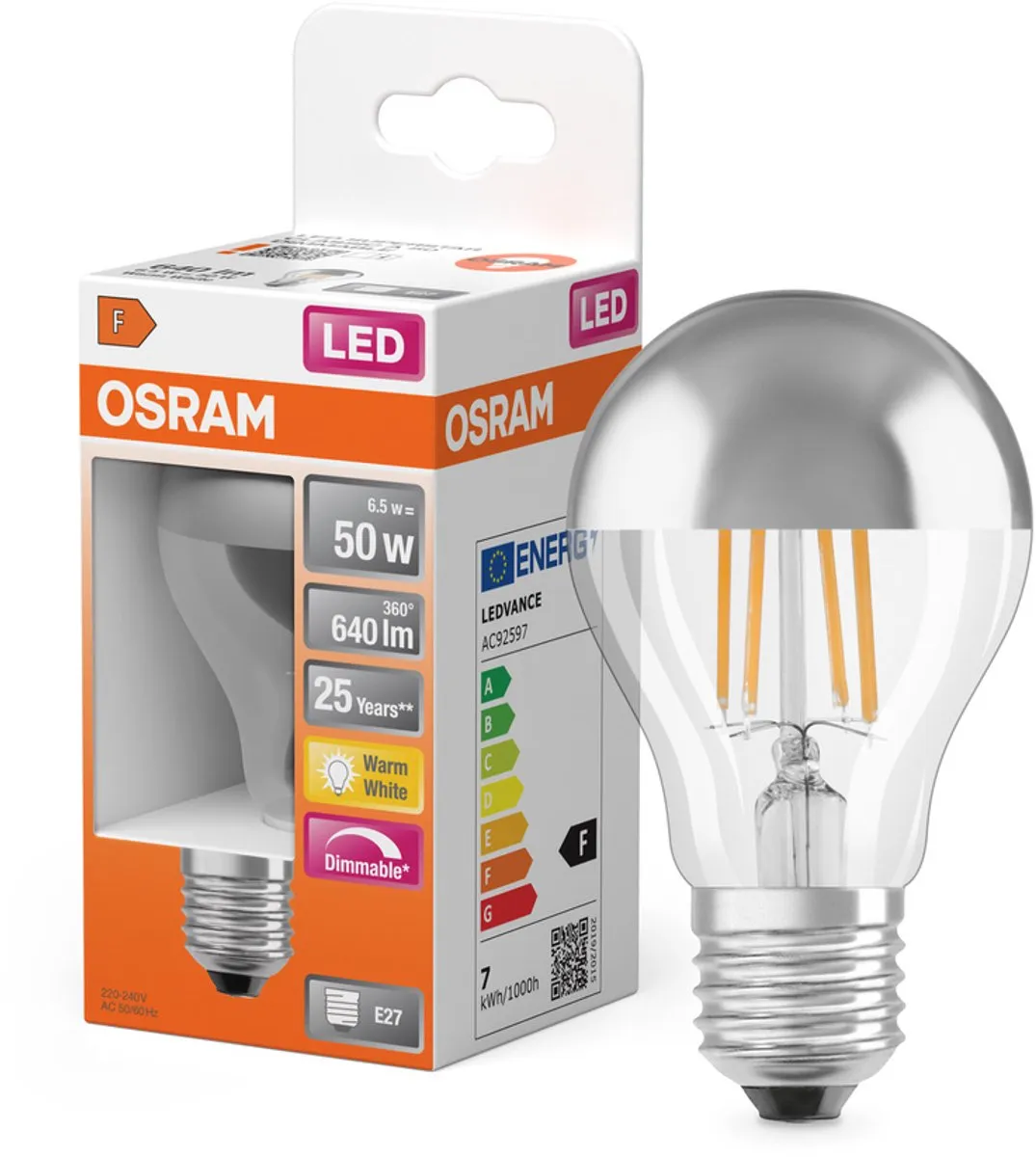 Osram LED-lamp E27 7W Warmwit - 2700K