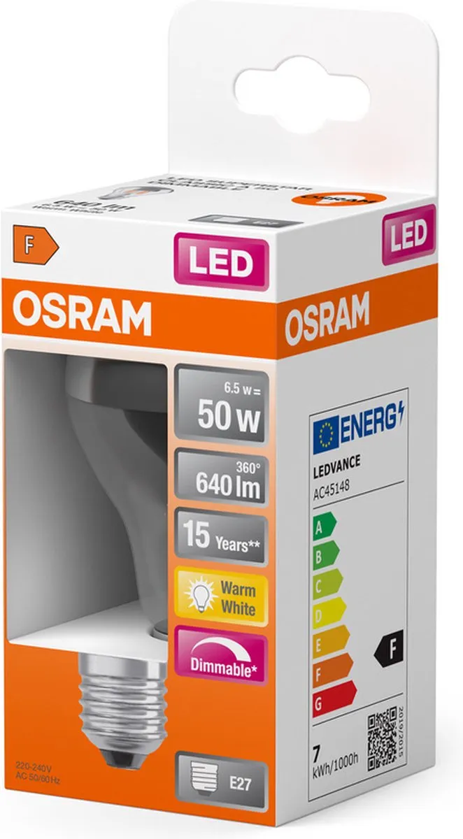 Osram LED-lamp E27 7W Warmwit - 2700K - afbeelding 6 van 6