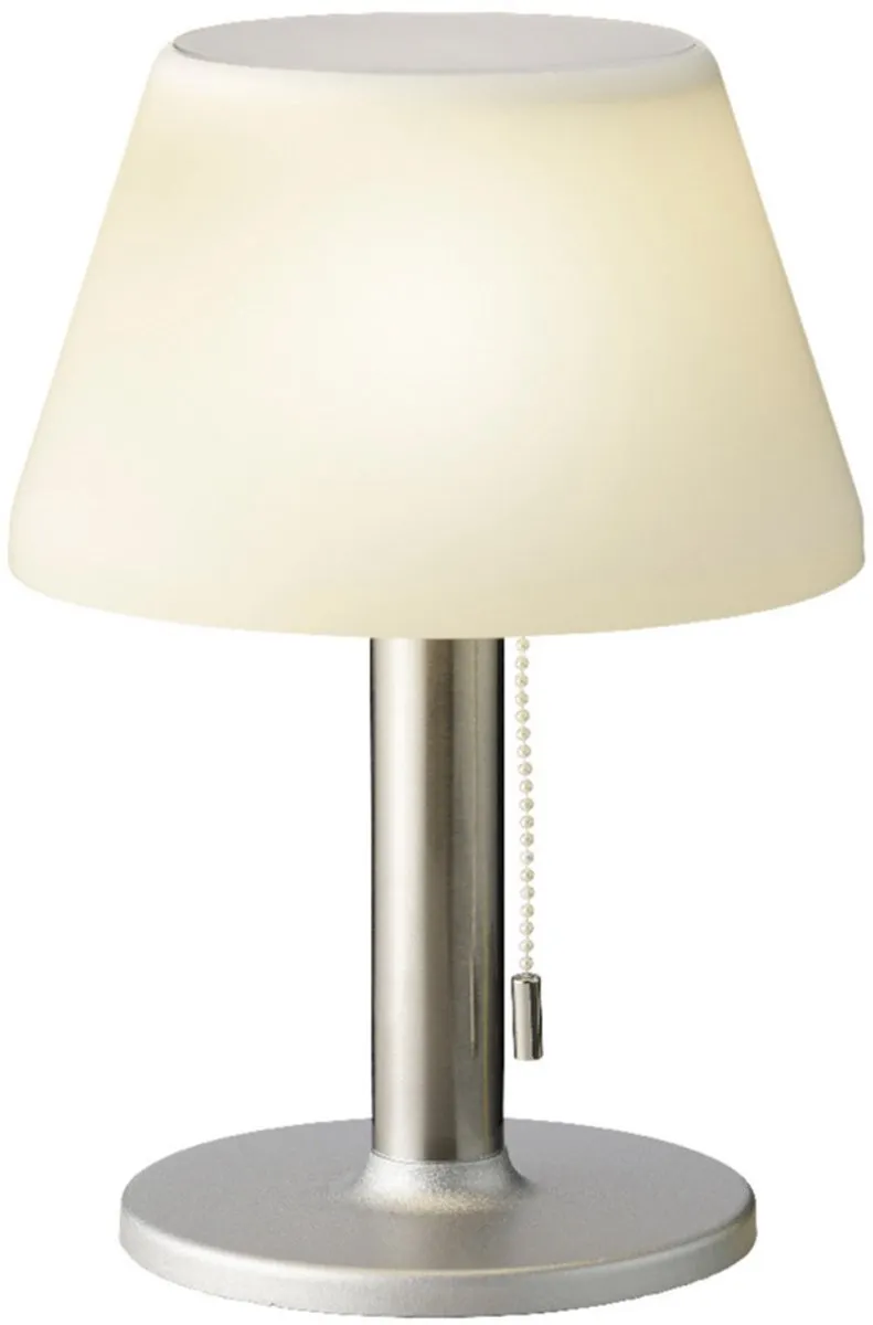 Decoris Solar Tafellamp RVS 28cm - 2 Stuks - Warm Wit