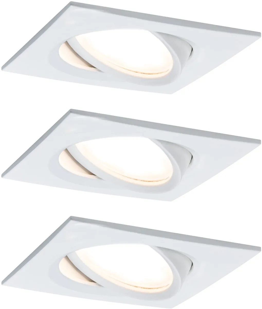 Paulmann Nova Plus Coin Basisset LED-inbouwlamp 3x6W 470lm 2700K - 84x84mm Wit mat