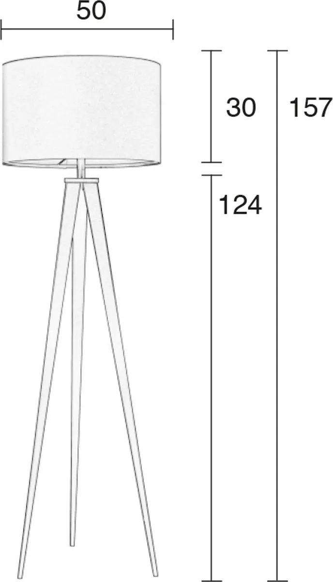Zuiver Tripod Vloerlamp - Zwart - 2700K - afbeelding 6 van 6