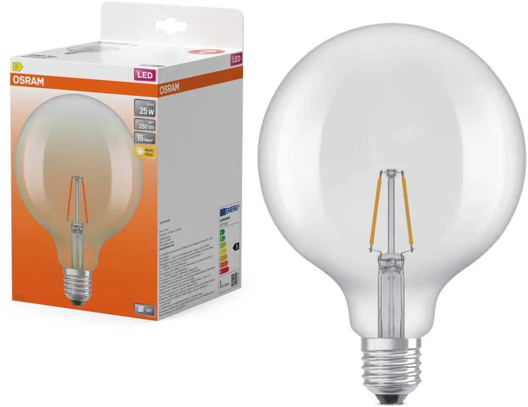 Osram LED Star Globe G125 E27 25 Filament - 2700K 1,8W 250lm - Helder