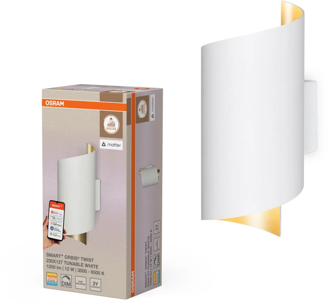 Osram SMART+ Matter Wall Twist LED Wandlamp 12W - Wit