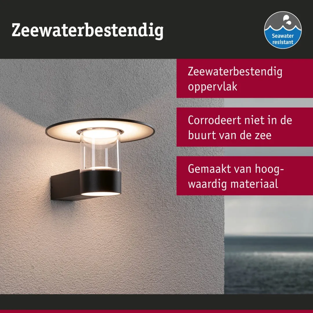 Paulmann LED Sienna Schemerlamp Bewegingsmelder 9W 3000K - Antraciet - afbeelding 6 van 6