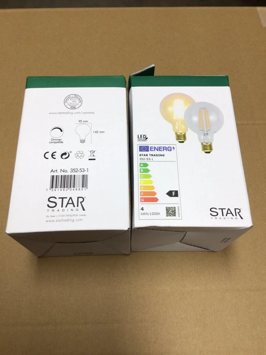 Star Trading G95 Bol E27 3.6W Super Warm Wit - 2200K - Helder