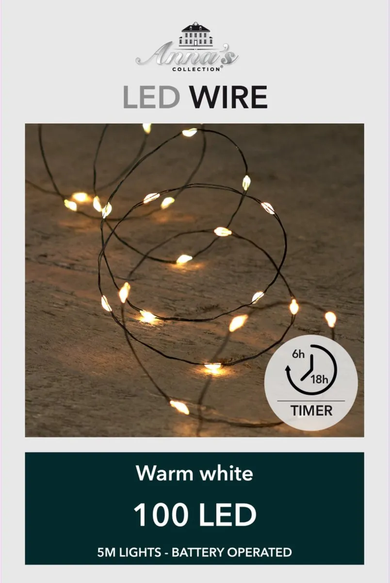 Anna's Collection Draadverlichting 100 LED - 500cm - Warm Wit - 3 Stuks