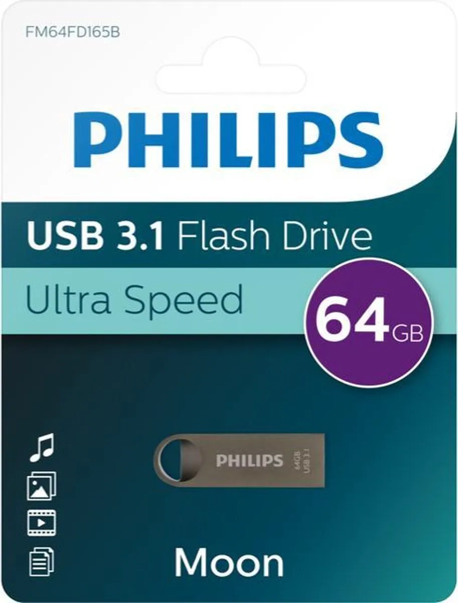 Philips USB Stick FM64FD165B 64GB - Grijs